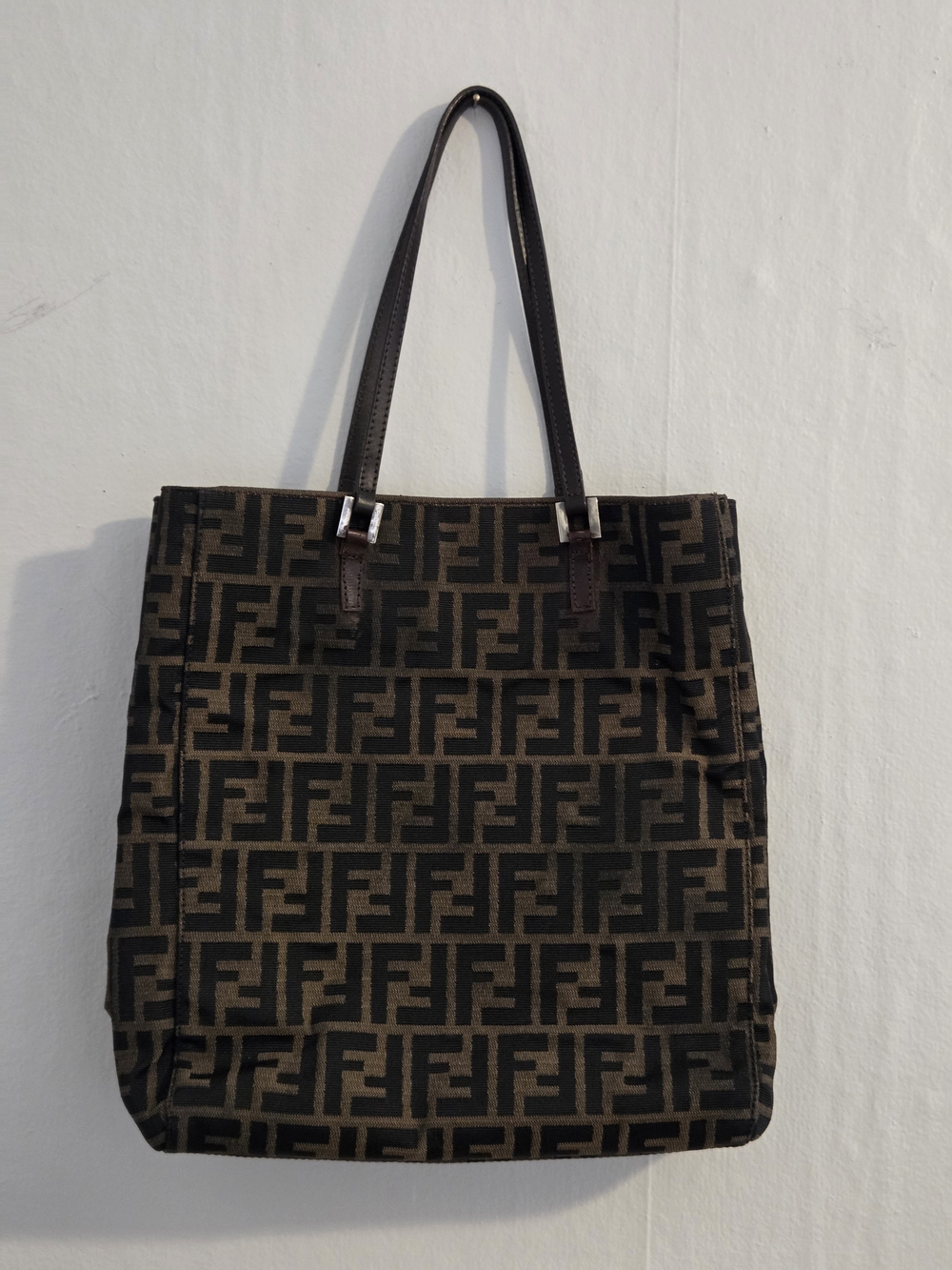 Vintage Fendi Zucca Print Canvas Tote Bag